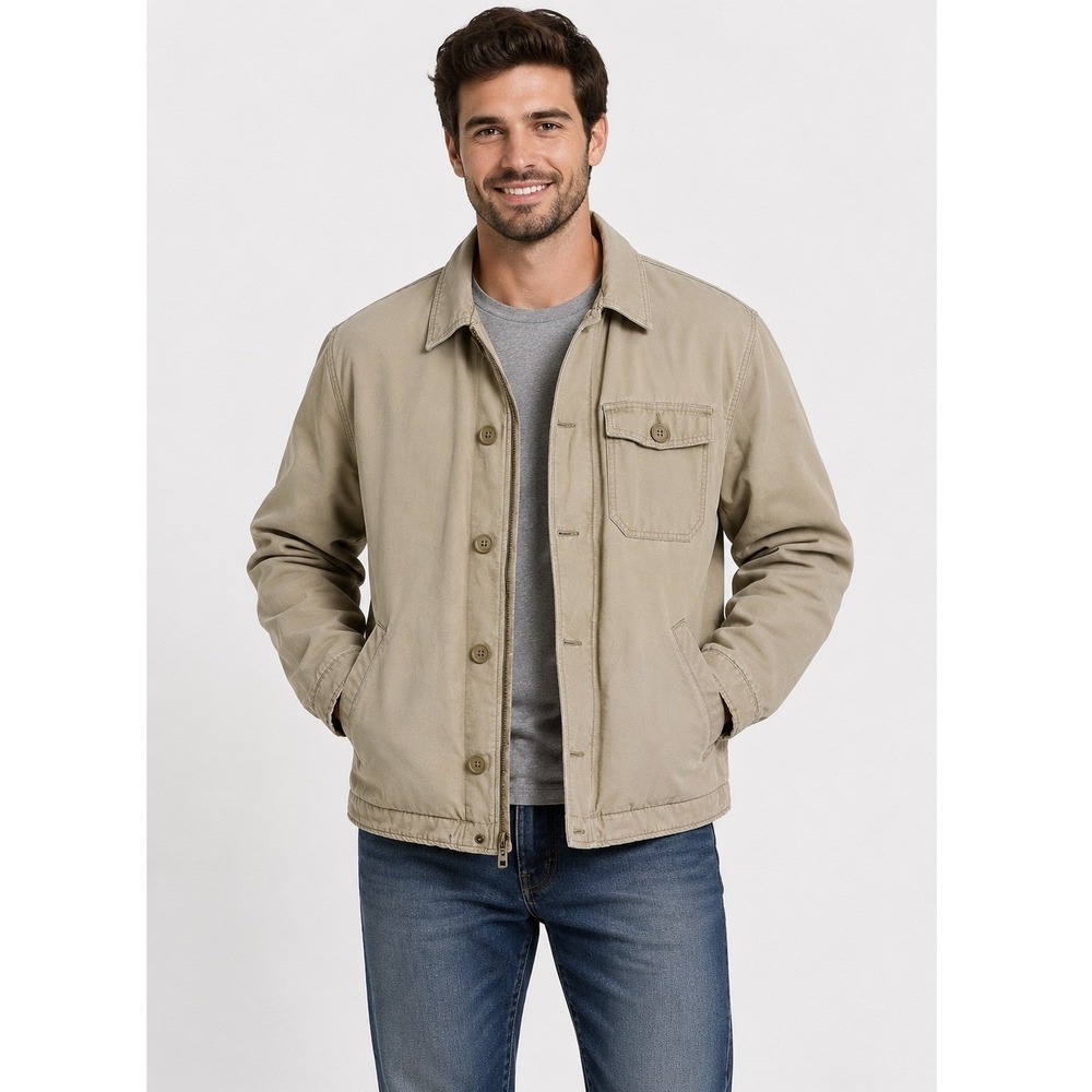 American Eagle Outfitters Mens XXL Khaki Tan Cotton Workwear Jacket RN 54485